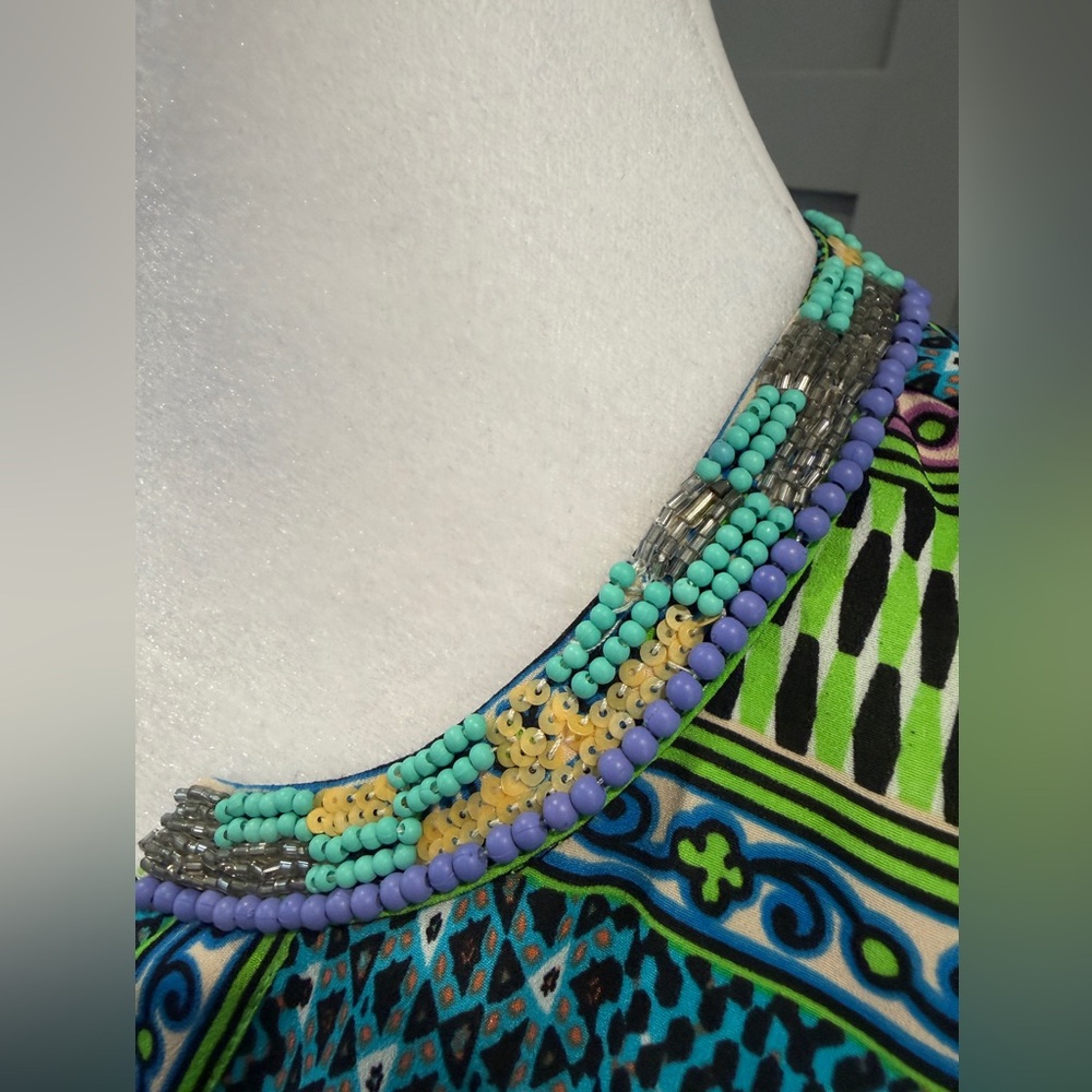 HALE BOB Beaded shirt dress multi-colored size small - Picture 5 of 12